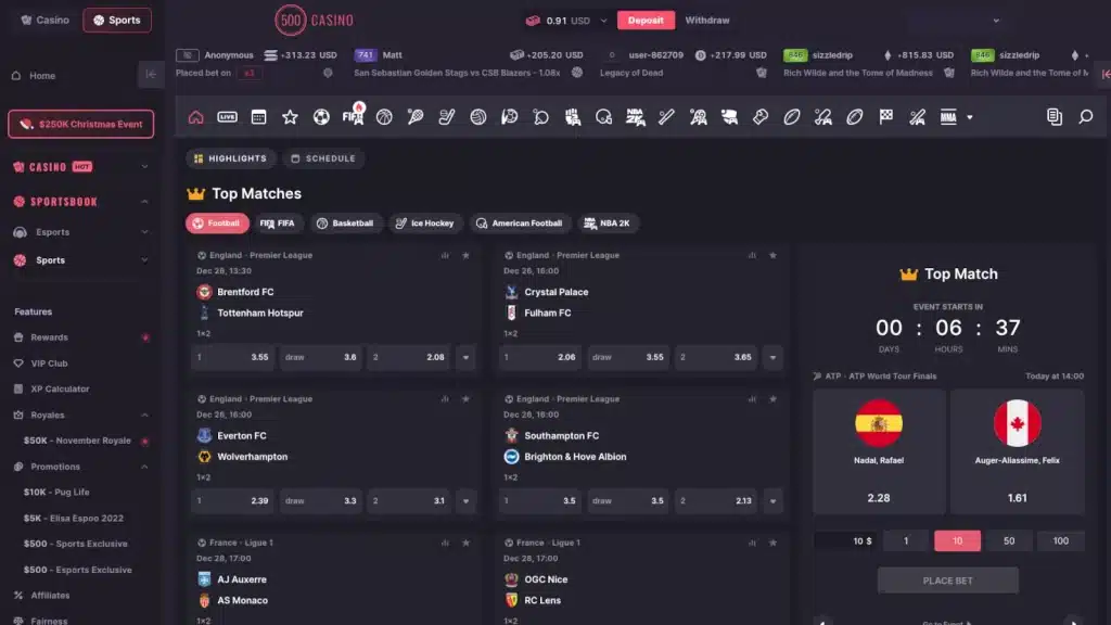CSGO500 Match Betting