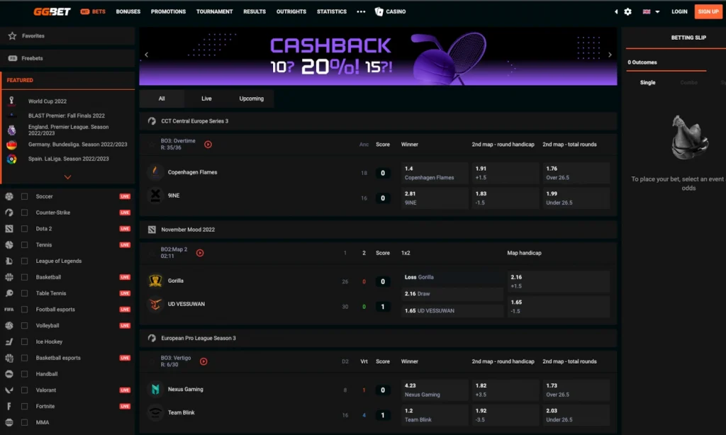 GGbet Match Betting