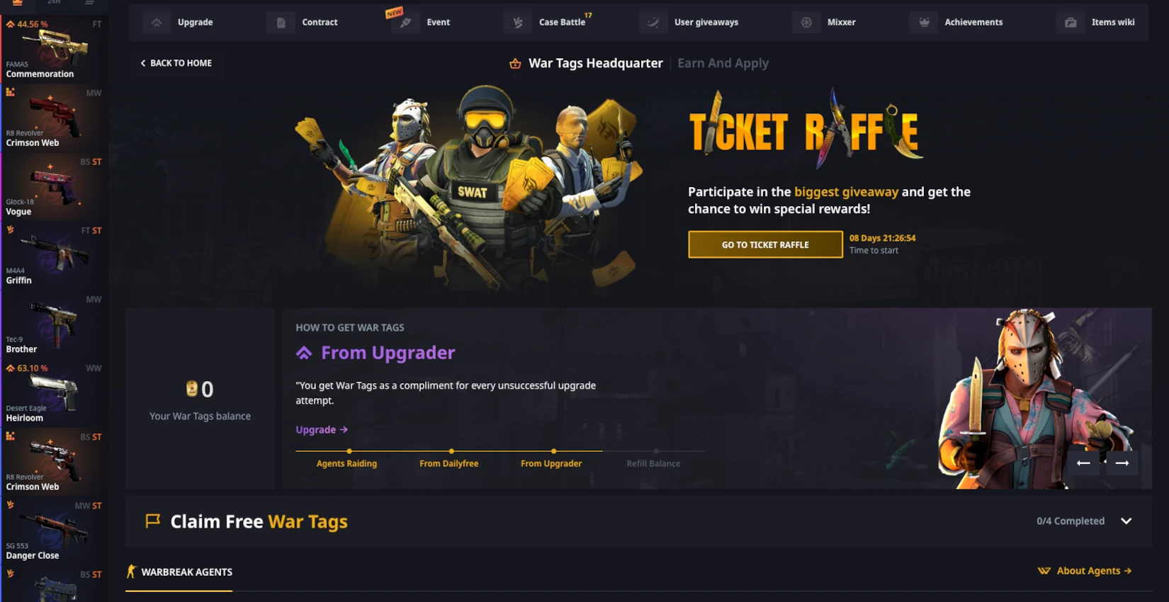 Hellcase War Tag Shop