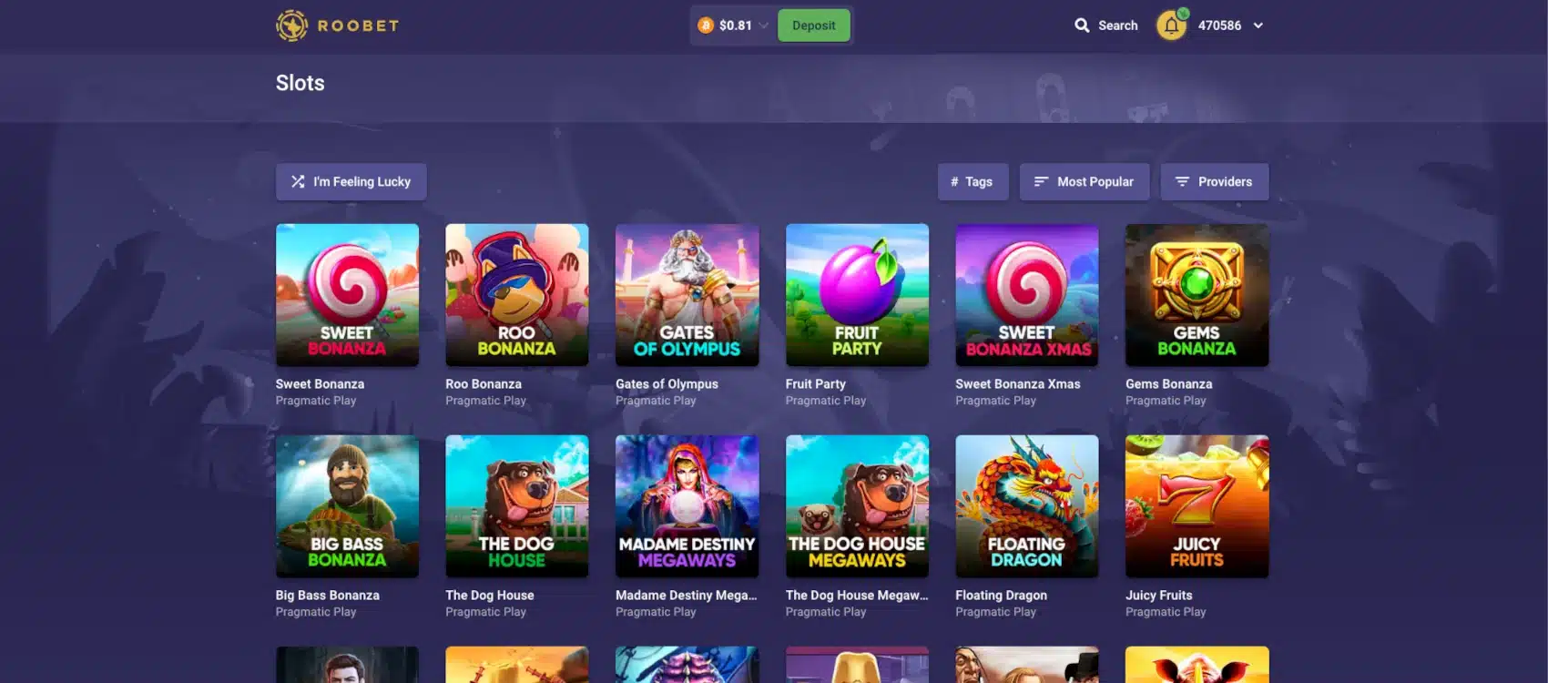 Roobet Slots Games