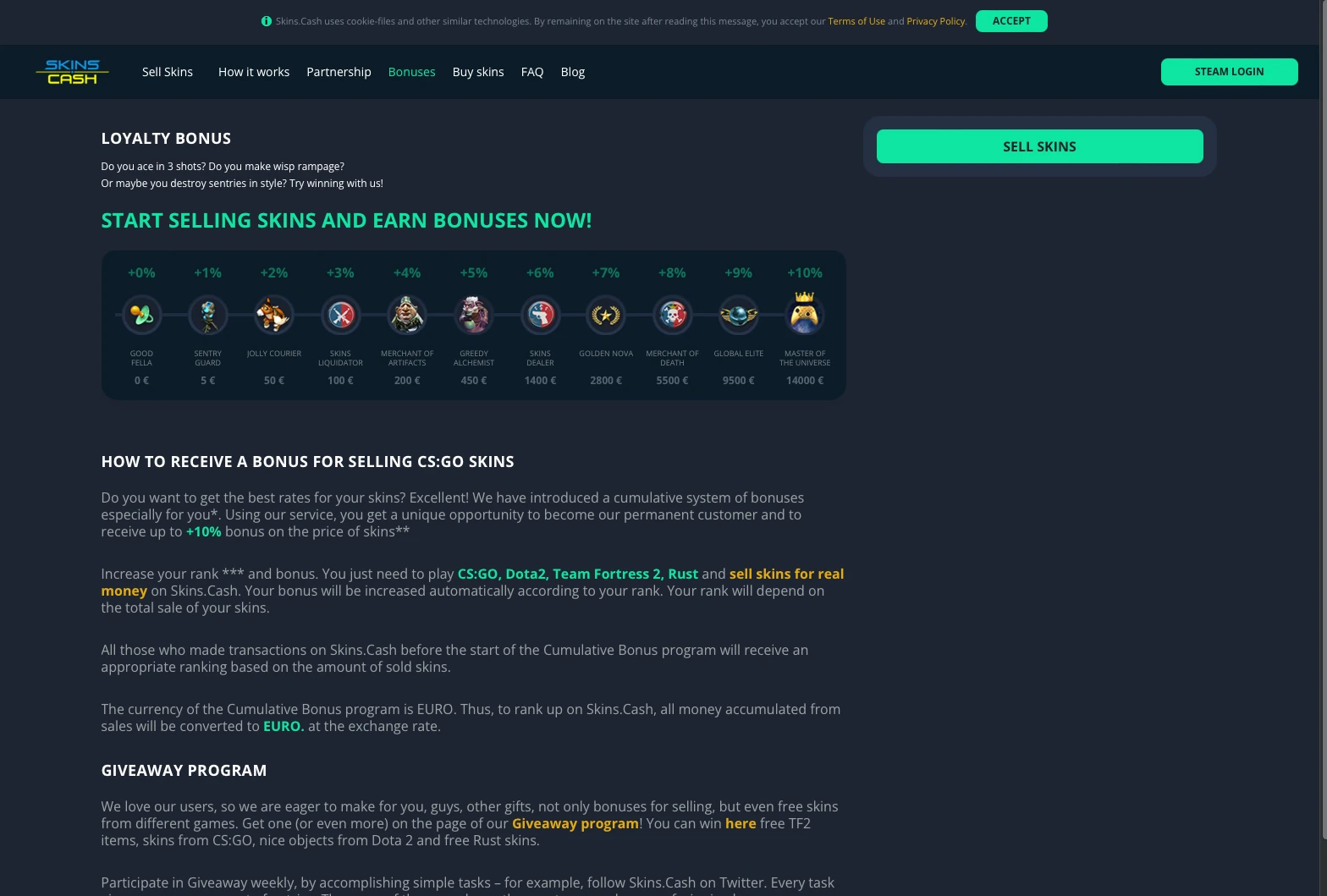 SkinsCash Bonus