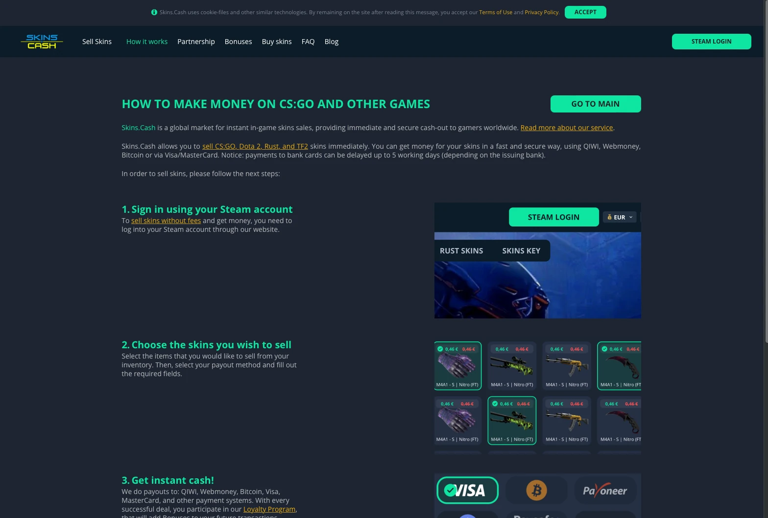 SkinsCash How It Works