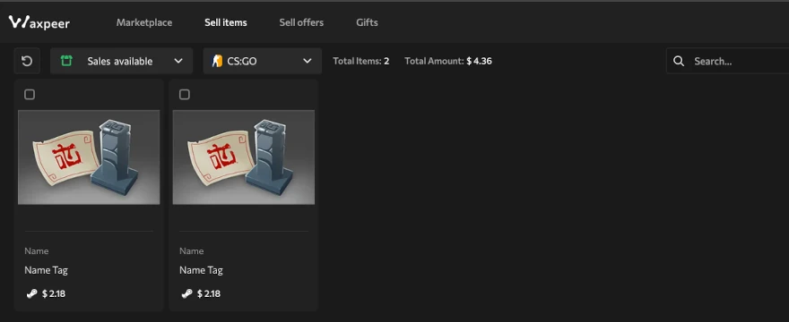 Waxpeer Sell Offers