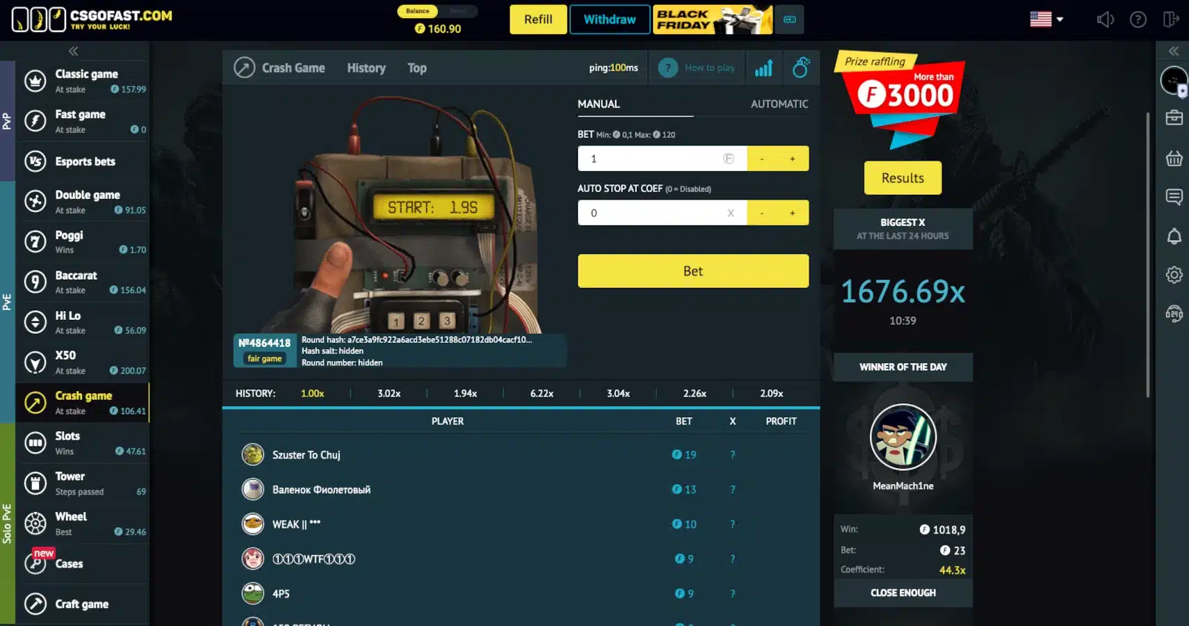 CSGOFast Crash Game