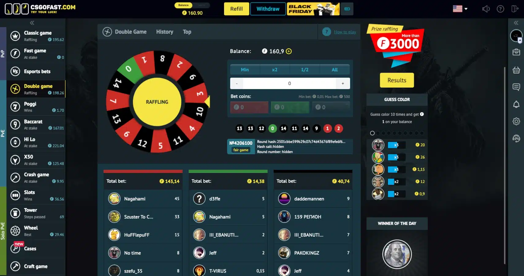 CSGOFast Roulette Game
