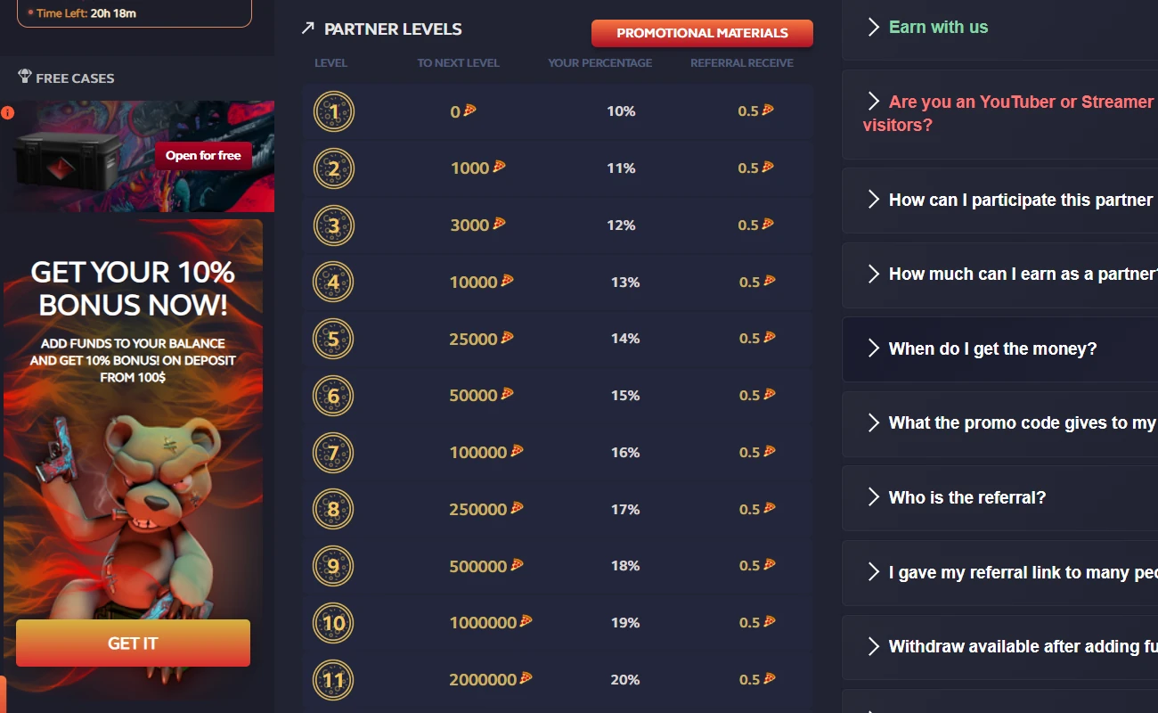Hotpizzagg Bonuses