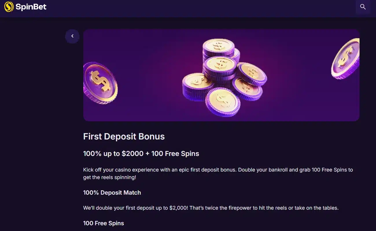 SpinBetter Deposit Bonus