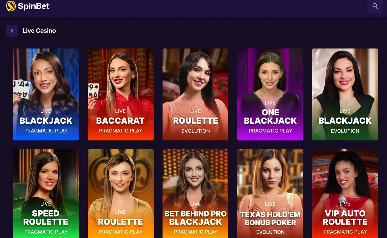 SpinBetter Live Casino
